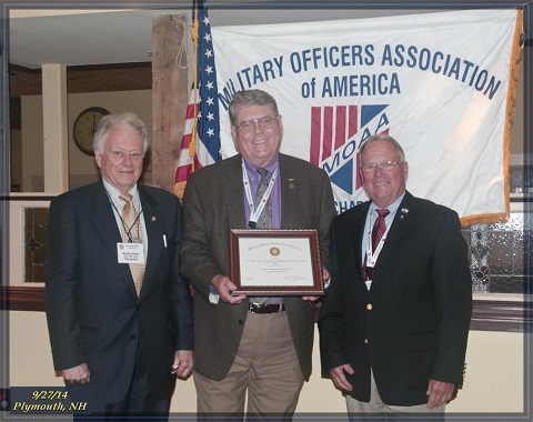 CDR McLean with award certificate and CDR Bruce Avery & COL H. Allen Chadwick