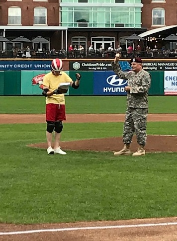 Bernie Satterfield Throws Out First Pitch
